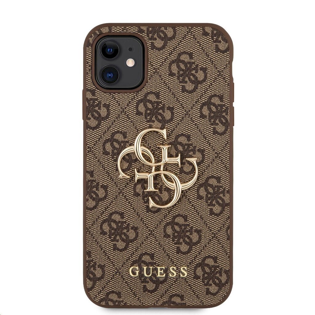 Guess PU 4G Metal Logo Case priekš iPhone 11 Brown cena un informācija | Telefonu vāciņi, maciņi | 220.lv