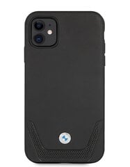 BMW Signature Leather Lower Stripe Case priekš iPhone 11 Black cena un informācija | Telefonu vāciņi, maciņi | 220.lv