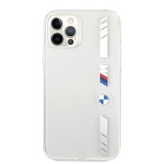 BMHCP12MMKTSS BMW M PC/TPU Silver Stripes Hard Case for iPhone 12/12 Pro 6.1 Transparent цена и информация | Чехлы для телефонов | 220.lv