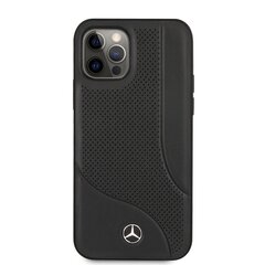 MEHCP12LCDOBK Mercedes Perforated Leather Hard Case for iPhone 12 Pro Max 6.7 Black цена и информация | Чехлы для телефонов | 220.lv