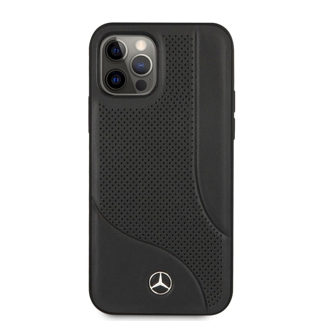 Mercedes Perforated Leather Hard Case priekš iPhone 12 Pro Max 6.7 Black цена и информация | Telefonu vāciņi, maciņi | 220.lv