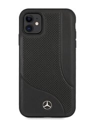 Mercedes Perforated Leather Hard Case priekš iPhone 11 Black cena un informācija | Telefonu vāciņi, maciņi | 220.lv