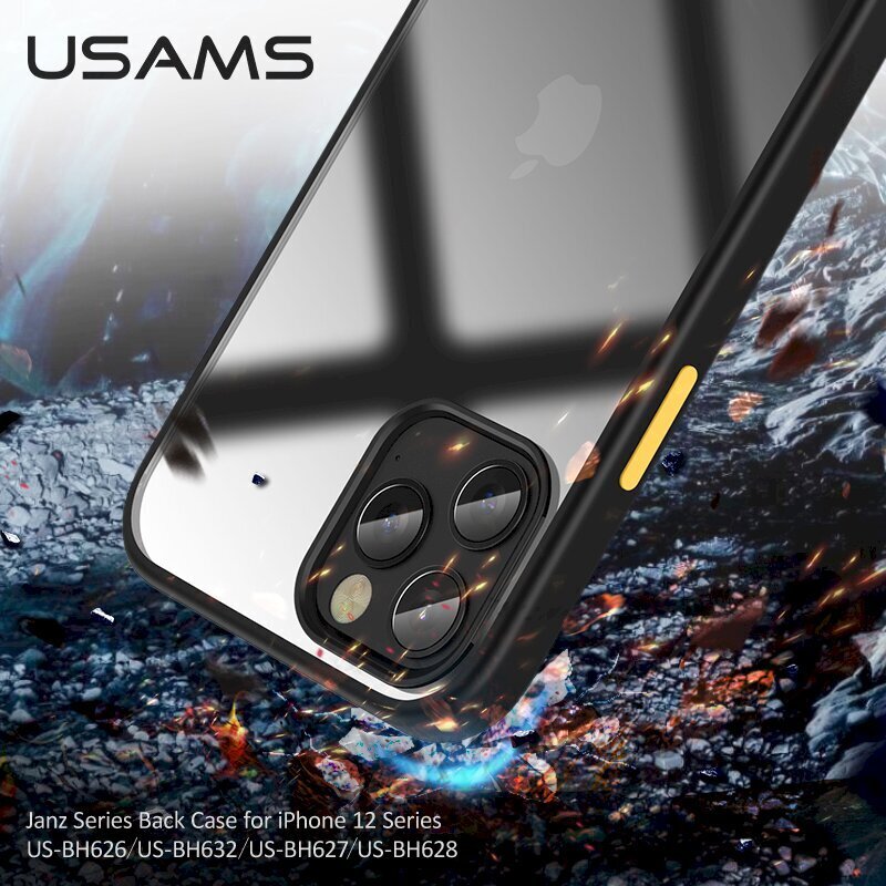 USAMS US-BH628 PC+TPU Case priekš iPhone 12 Pro Max Janz Series 6.7 Black cena un informācija | Telefonu vāciņi, maciņi | 220.lv