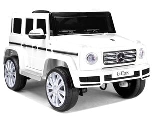 Детский одноместный электромобиль Mercedes G500 белый цена и информация | Электромобили для детей | 220.lv