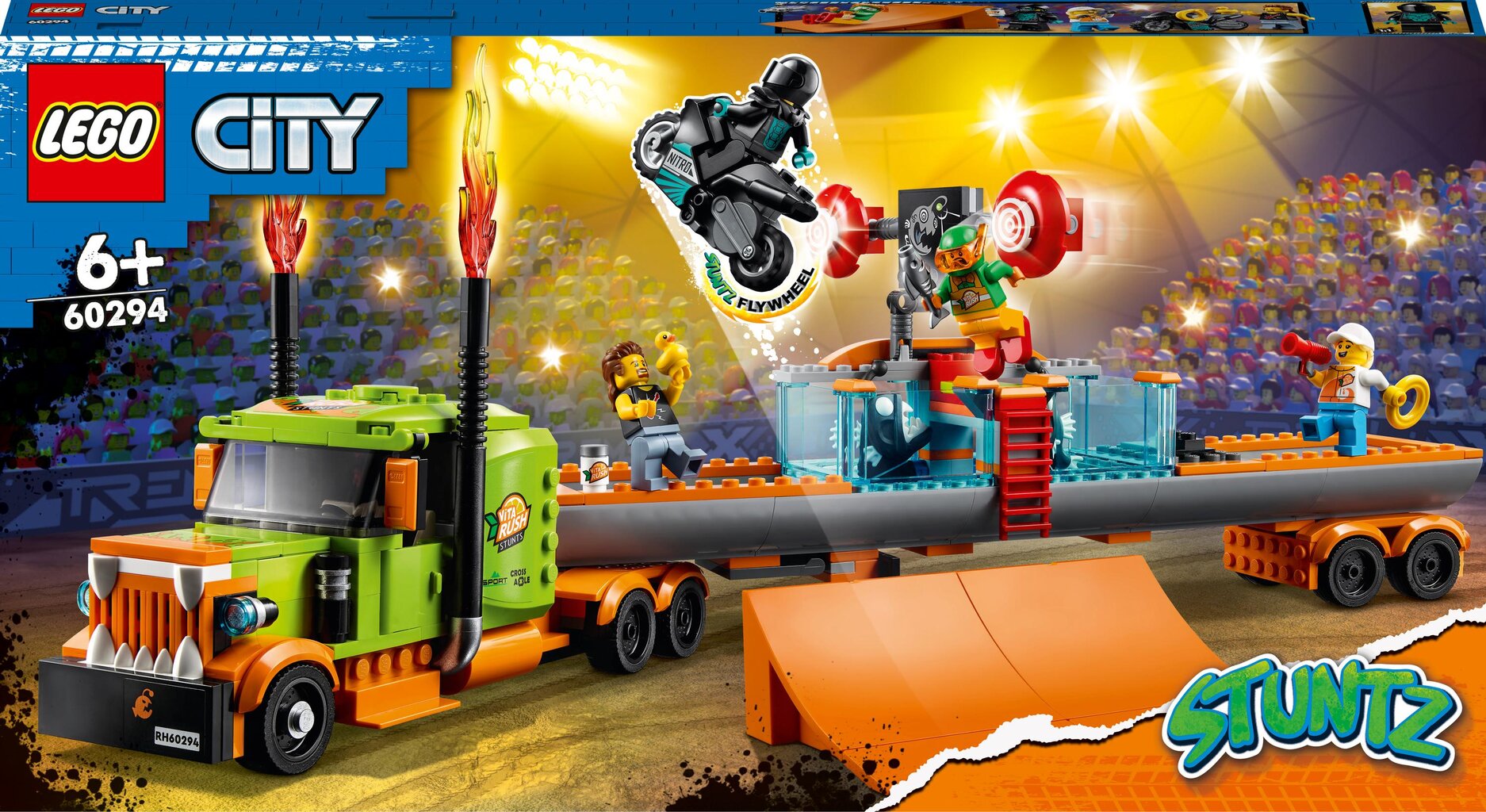 60294 LEGO® City Stuntz Грузовик для каскадерских трюков цена | 220.lv