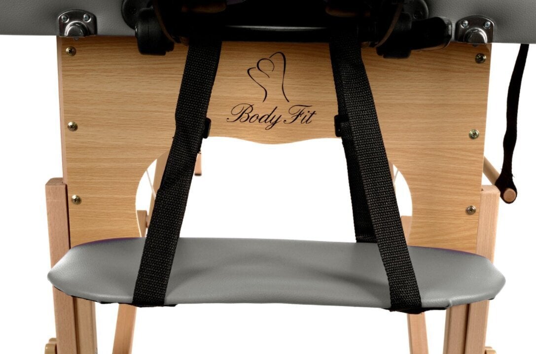Masāžas galds BodyFit, 3 zonas, koka, pelēks cena un informācija | Masāžas piederumi | 220.lv
