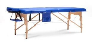 Массажный стол BodyFit, 2 зоны, деревянный, синий цена и информация | Аксессуары для массажа | 220.lv