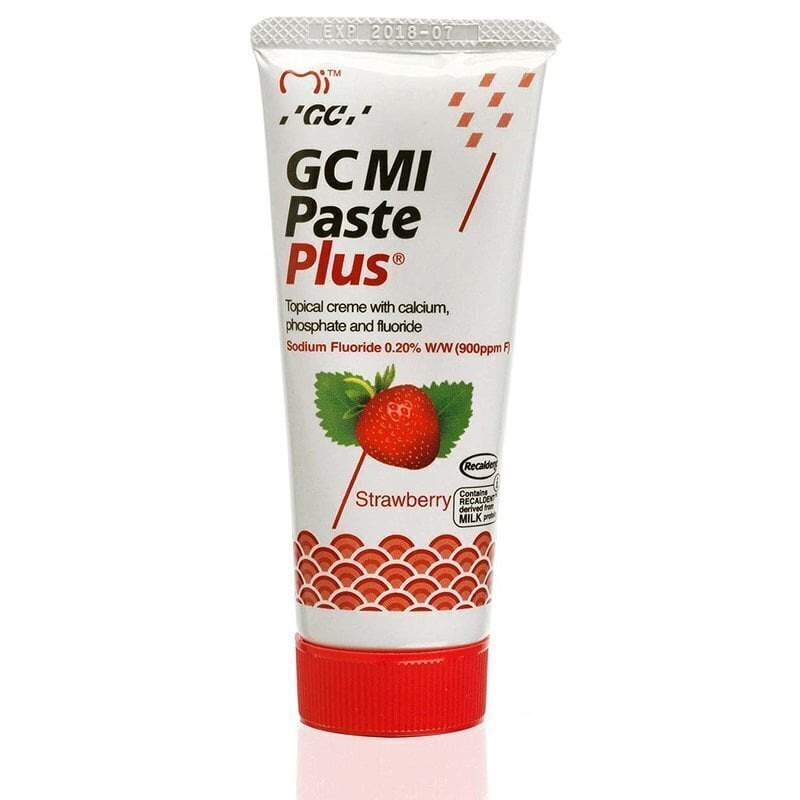 GC Mi Paste Plus Recaldent zobu pasta ar fluoru, zemeņu garšu, 35 ml цена и информация | Zobu pastas, birstes | 220.lv