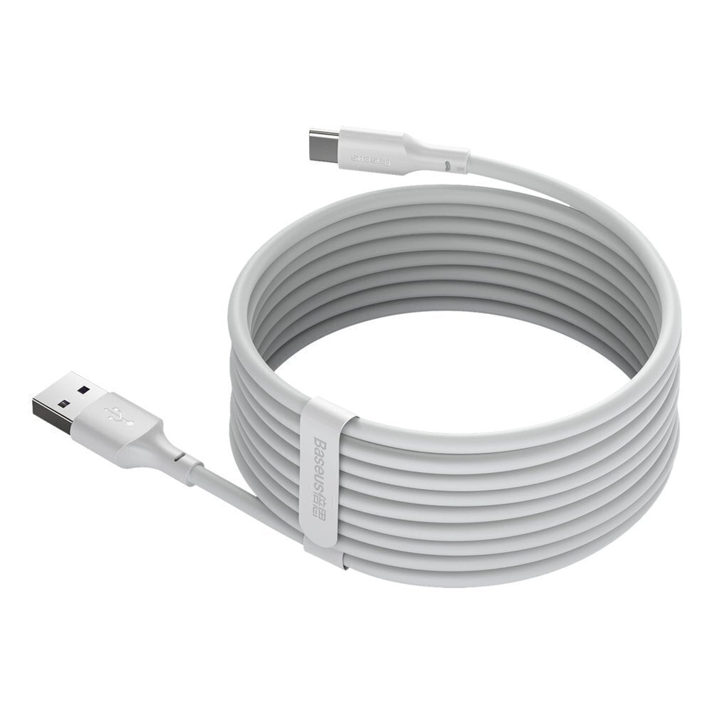 USB kabeļu komplekts Baseus Simple Wisdom Data Cable Kit USB to Type-C 5A 1.5m balts cena un informācija | Savienotājkabeļi | 220.lv