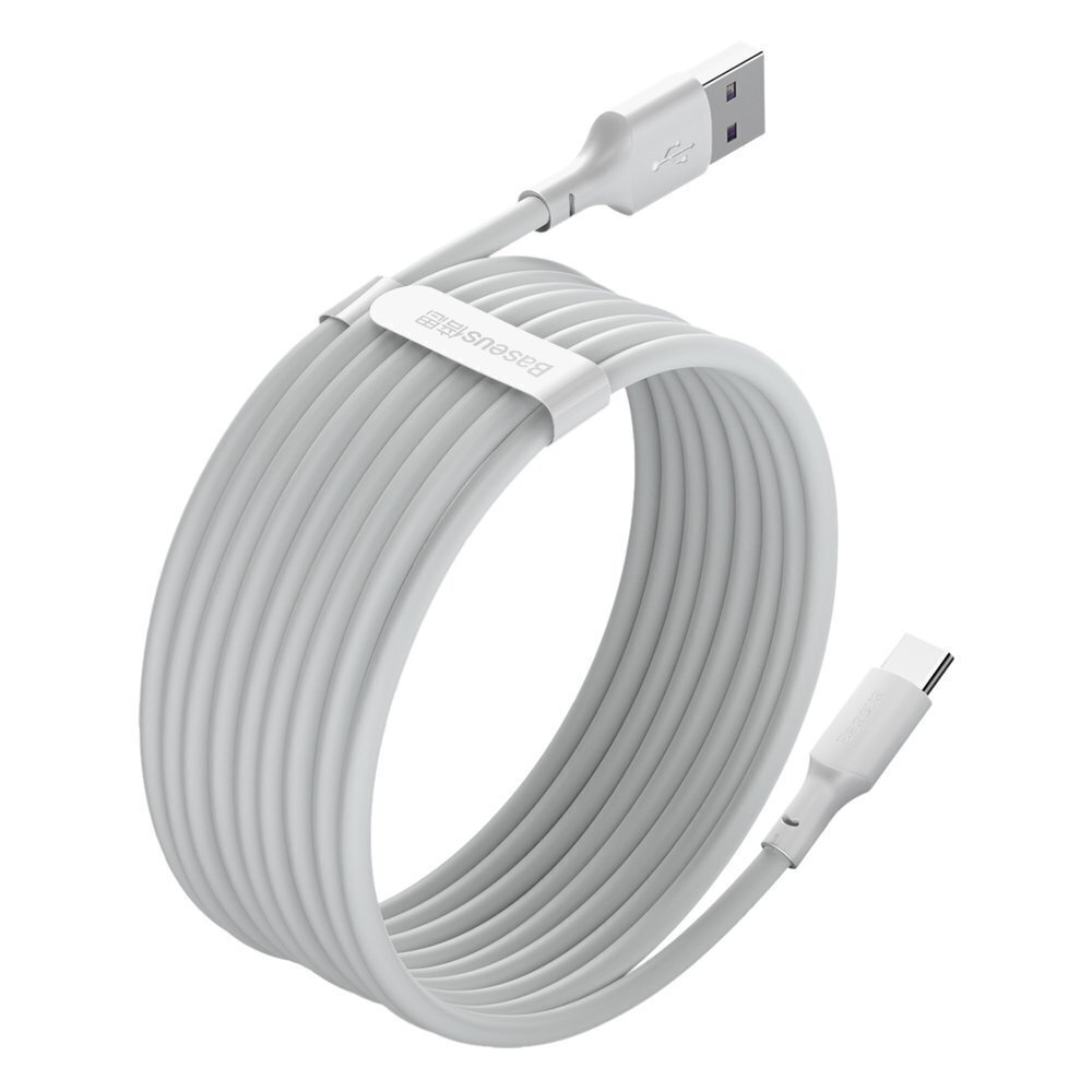 USB kabeļu komplekts Baseus Simple Wisdom Data Cable Kit USB to Type-C 5A 1.5m balts cena un informācija | Savienotājkabeļi | 220.lv