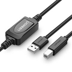 Ugreen US122 USB 2.0 A-B printera kabelis 15m melns цена и информация | Кабели для телефонов | 220.lv