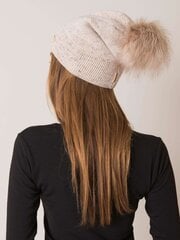 Sieviešu cepure ar pomponu RUE PARIS bēšā krāsā cena un informācija | Sieviešu cepures | 220.lv