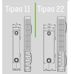 Radiators Henrad Compact K4 11K 500x1200 (sānu pieslēgums) цена и информация | Радиаторы отопления | 220.lv