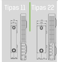 Радиатор Henrad Compact K4 22K 500x800, боковое подключение цена и информация | Радиаторы отопления | 220.lv