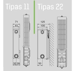 Radiators Henrad Premium K3 11VK 500x1000 (apakšas pieslēgums) цена и информация | Радиаторы отопления | 220.lv