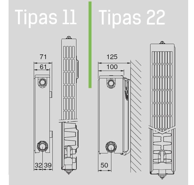 Radiators Henrad Premium K3 11VK 500x1000 (apakšas pieslēgums) cena un informācija | Apkures radiatori | 220.lv