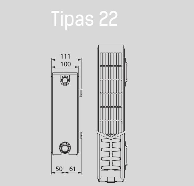 Radiators Henrad Renorad K4 22K 550x1400 (renovācijas) cena un informācija | Apkures radiatori | 220.lv