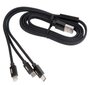 Remax Kerolla RC-094th Flat USB-micro USB / Lightning / USB-C kabelis ar auduma pinumu 2.4A 1M. (Melns) cena un informācija | Savienotājkabeļi | 220.lv