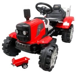 Elektriskais traktors ar piekabi, sarkans цена и информация | Электромобили для детей | 220.lv