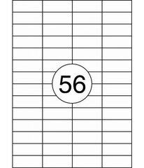 Etiķešu uzlīmes RILLPRINT 52,5x21,2 mm, A4, 56 uzlīmes vienā lapā, 100 lapas. cena un informācija | Burtnīcas un papīra preces | 220.lv