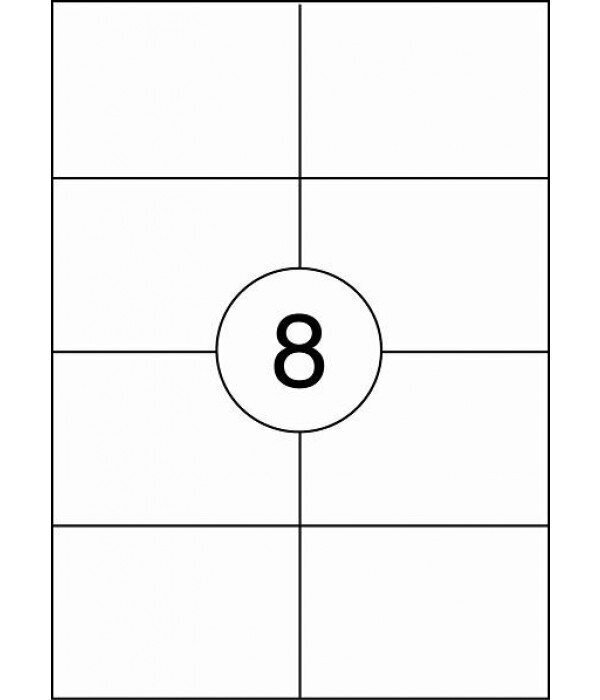 Etiķešu uzlīmes RILLPRINT 105x71 mm, A4, 8 uzlīmes vienā lapā, 100 lapas cena un informācija | Burtnīcas un papīra preces | 220.lv