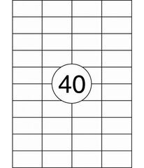 Etiķešu uzlīmes RILLPRINT 52,5x29,7 mm, A4, 40 uzlīmes vienā lapā, 100 lapas cena un informācija | Burtnīcas un papīra preces | 220.lv