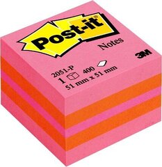 Līmlapiņu mini kubs POST-IT, 51x51 mm, 400 lapiņas, rozīgā nokrāsā cena un informācija | Burtnīcas un papīra preces | 220.lv