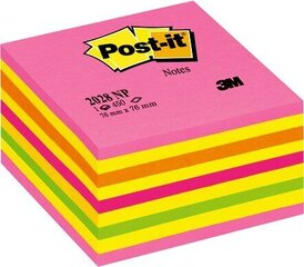 Līmlapiņu kubs POST-IT Neon pink, 76x76 mm, 450 lapiņas cena un informācija | Burtnīcas un papīra preces | 220.lv