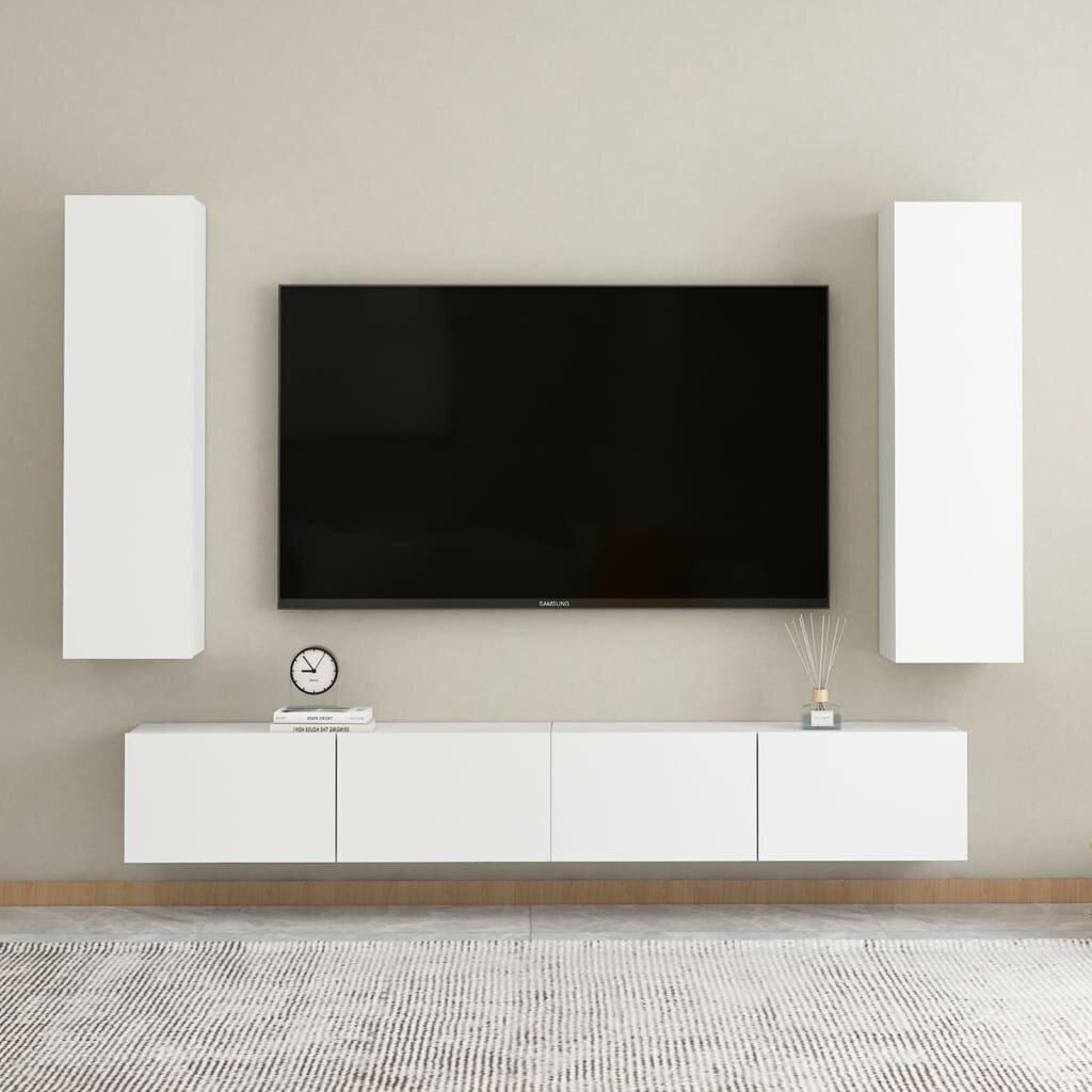 TV skapis, 30,5x30x110 cm, balts cena un informācija | TV galdiņi | 220.lv