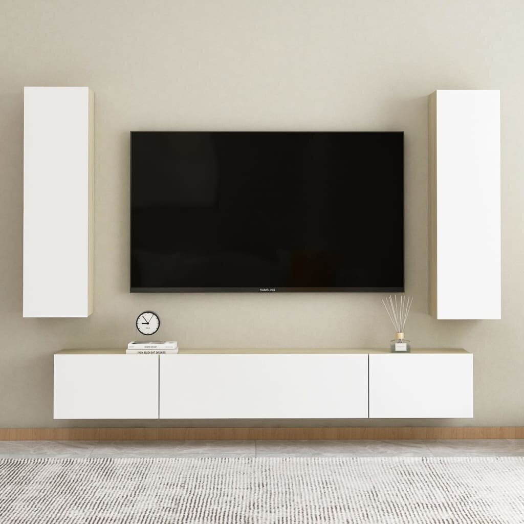 TV skapis, 30,5x30x110 cm, balts cena un informācija | TV galdiņi | 220.lv