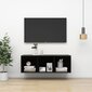 Televizora skapis, stiprināms pie sienas, 37x37x107 cm, melns cena un informācija | TV galdiņi | 220.lv