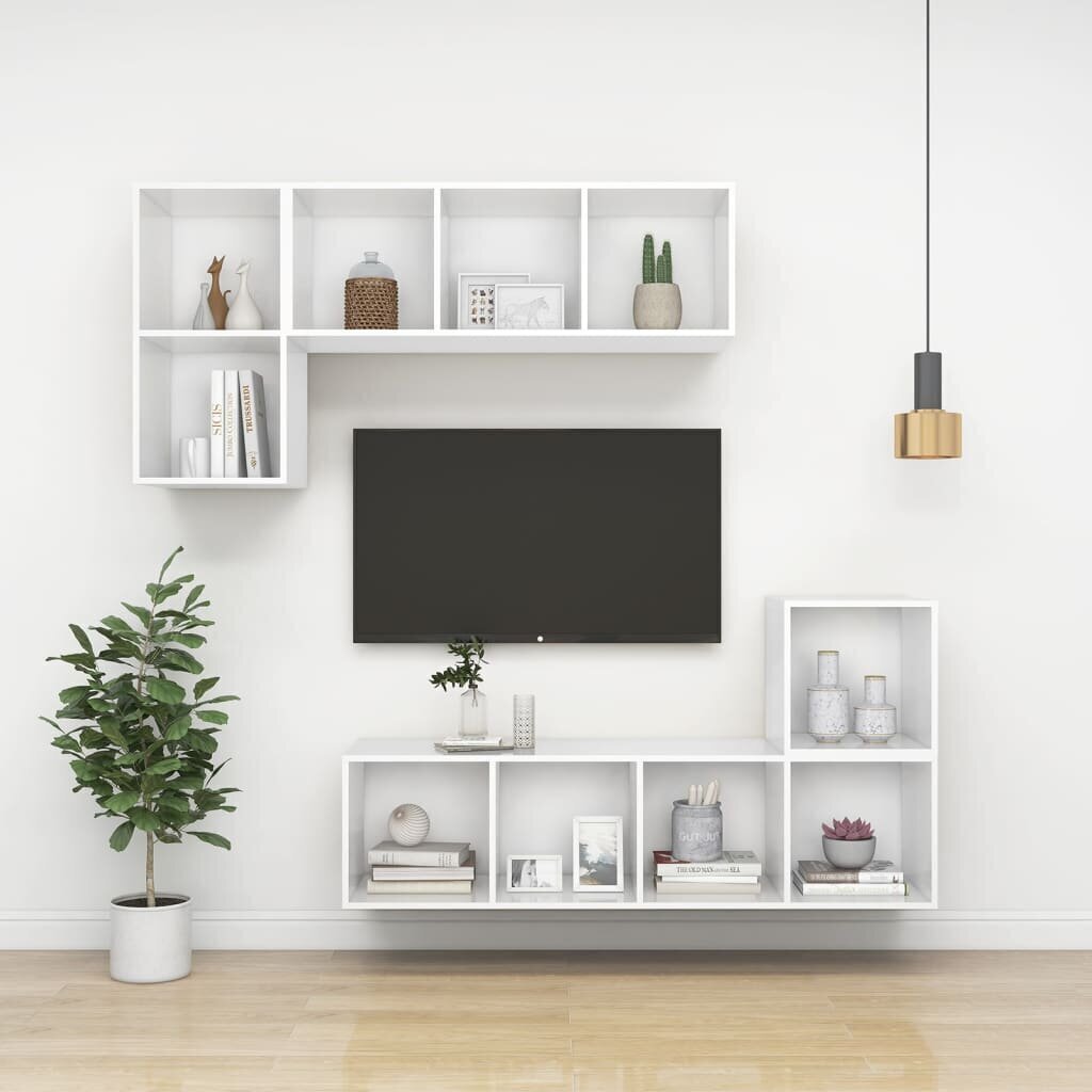 Televizora skapis, stiprināms pie sienas, 37x37x142,5 cm цена и информация | TV galdiņi | 220.lv