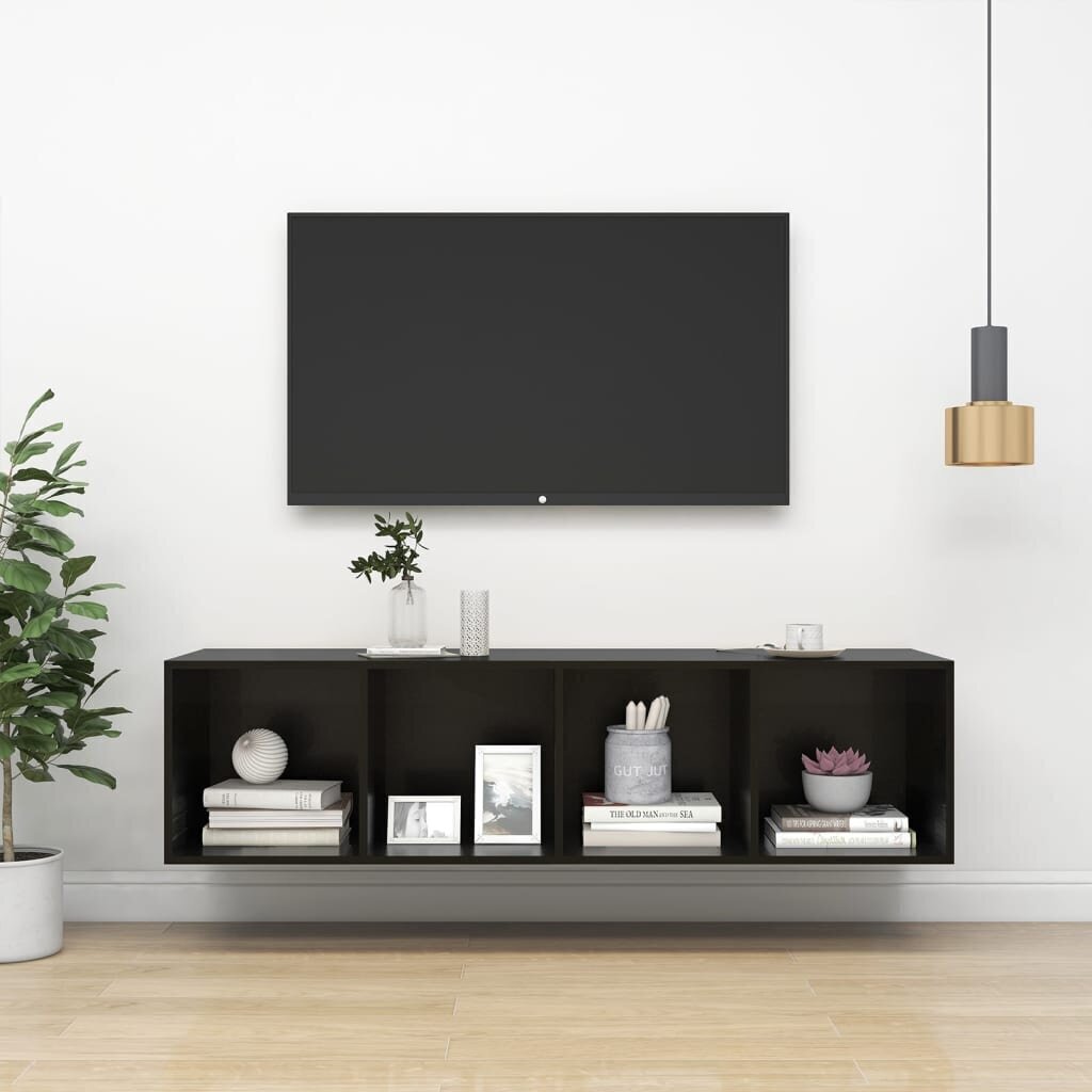Televizora skapis, stiprināms pie sienas, 37x37x142,5 cm cena un informācija | TV galdiņi | 220.lv