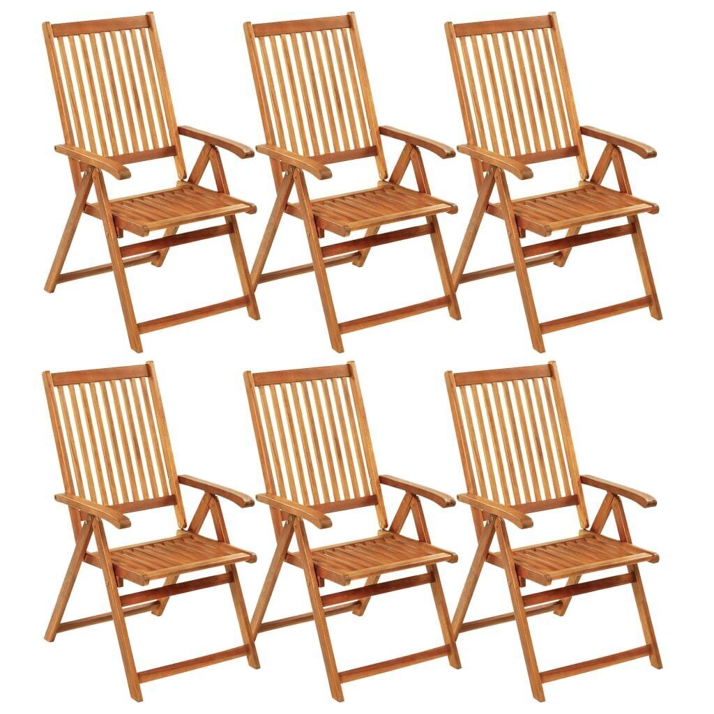 Saliekamie dārza krēsli ar spilveniem, 6 gab. cena un informācija | Dārza krēsli | 220.lv