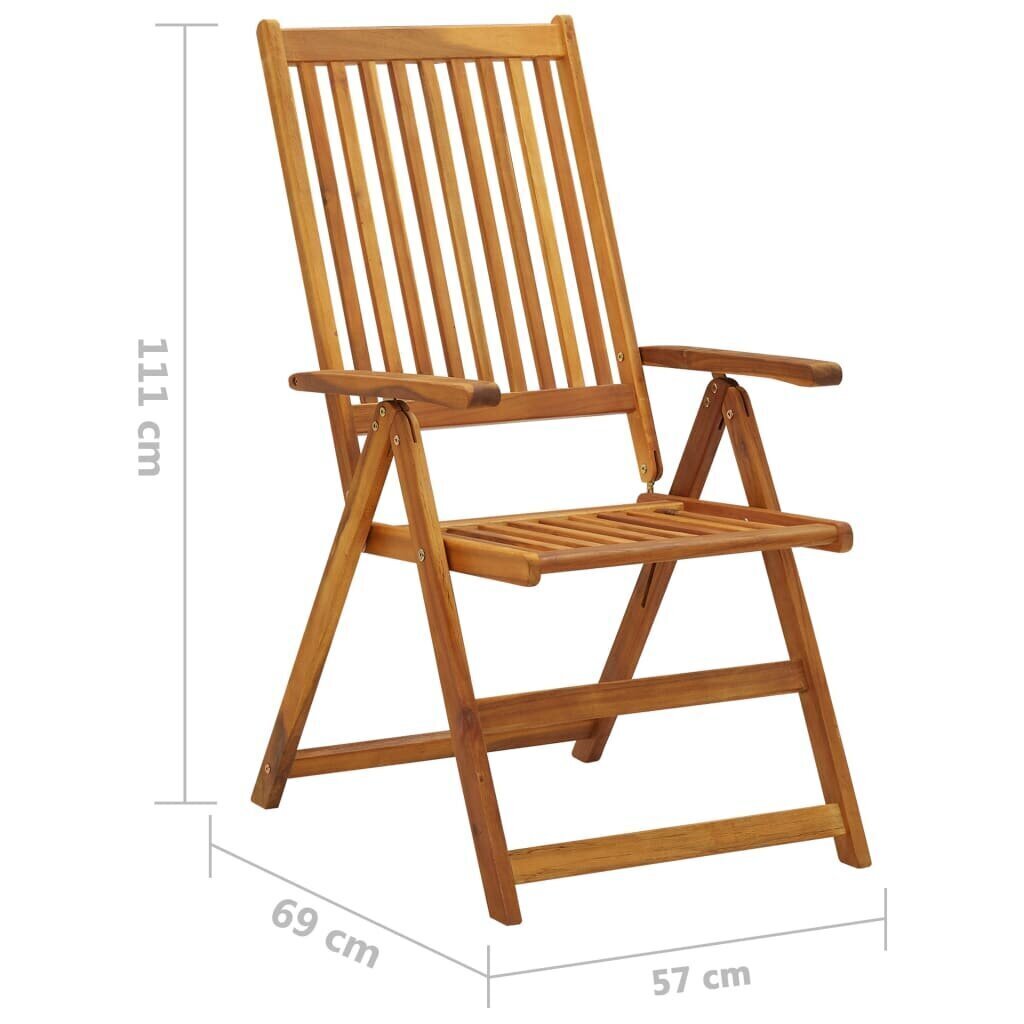 Saliekamie dārza krēsli ar spilveniem, 6 gab. cena un informācija | Dārza krēsli | 220.lv