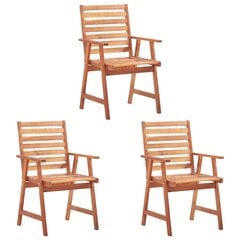 Āra ēdamkrēsli ar spilveniem, 3 gab., brūni cena un informācija | Dārza krēsli | 220.lv