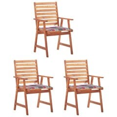 Āra ēdamkrēsli ar spilveniem, 3 gab., brūni cena un informācija | Dārza krēsli | 220.lv