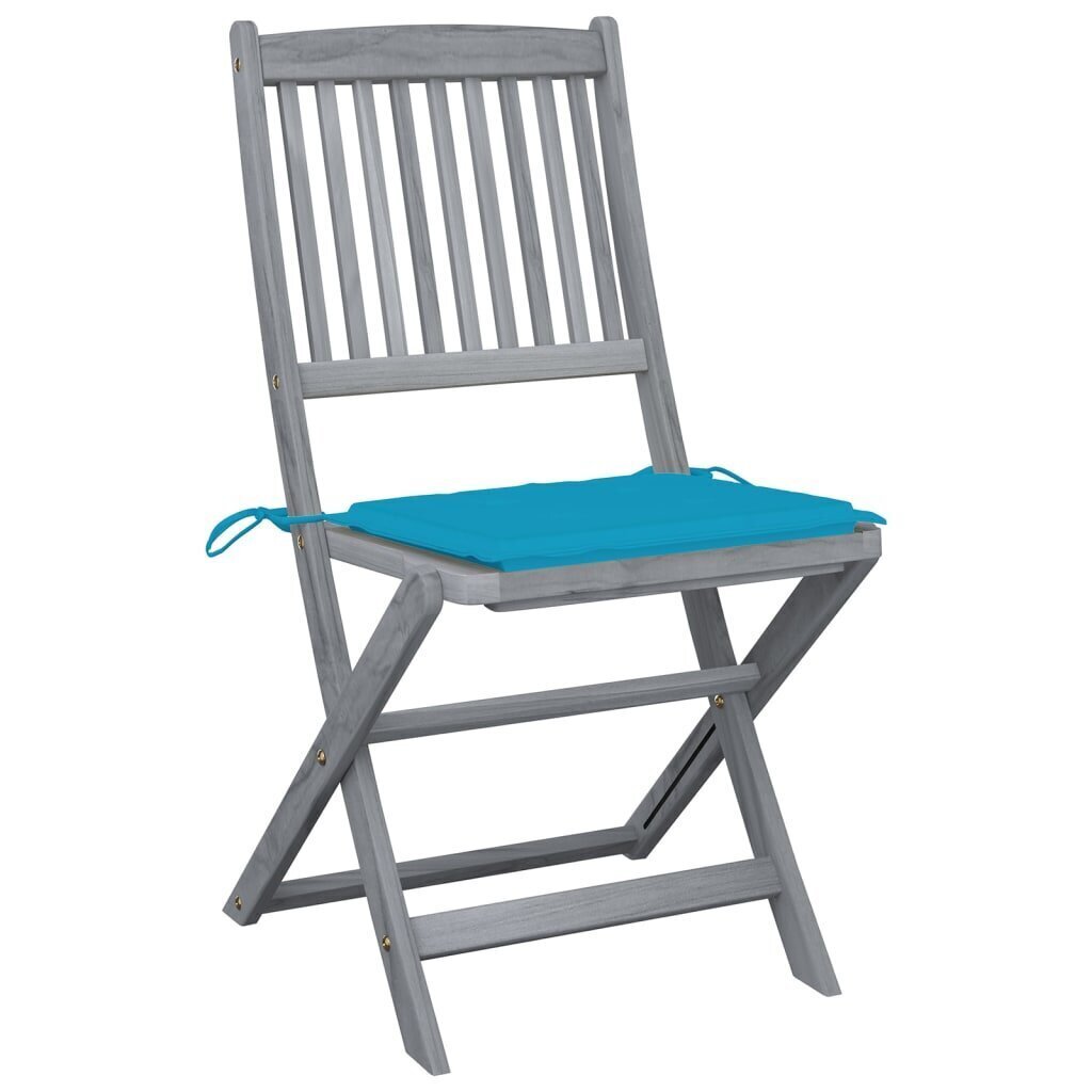 Saliekamie āra krēsli ar spilveniem, 2 gab., pelēki cena un informācija | Dārza krēsli | 220.lv