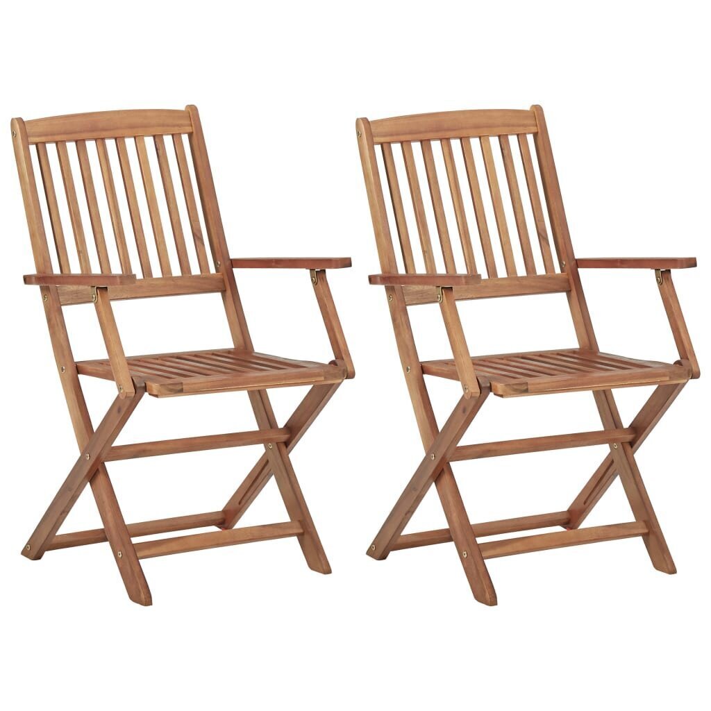 Saliekamie dārza krēsli ar spilveniem, 2 gab., brūni цена и информация | Dārza krēsli | 220.lv