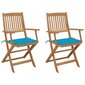 Saliekamie dārza krēsli ar spilveniem, 2 gab., brūni цена и информация | Dārza krēsli | 220.lv