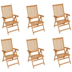 Dārza krēsli ar rūtainiem spilveniem, 6 gab. цена и информация | Садовые стулья, кресла, пуфы | 220.lv