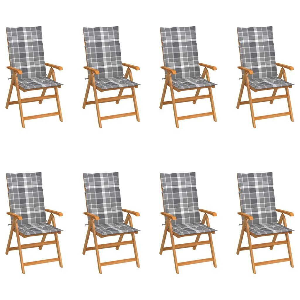 Dārza krēsli ar spilveniem, 8 gab., brūni cena un informācija | Dārza krēsli | 220.lv