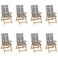 Dārza krēsli ar spilveniem, 8 gab., brūni cena un informācija | Dārza krēsli | 220.lv