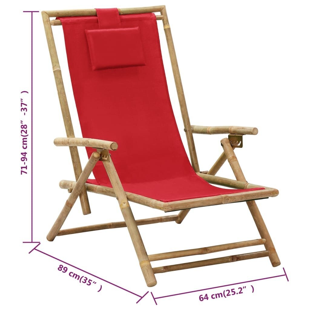 Atpūtas krēsls, sarkans cena un informācija | Dārza krēsli | 220.lv