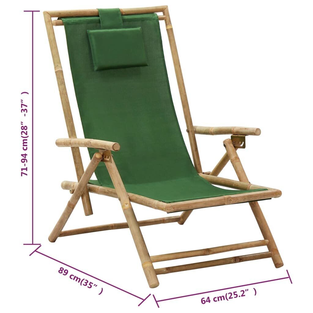 Atpūtas krēsls, zaļš цена и информация | Dārza krēsli | 220.lv