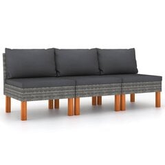 Dīvāna komplekts, 3 gab., pelēks цена и информация | скамейка со столиком | 220.lv