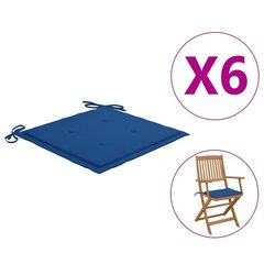 Dārza krēslu spilveni, 6 gab., 40x40x4 cm, zili cena un informācija | Krēslu paliktņi | 220.lv