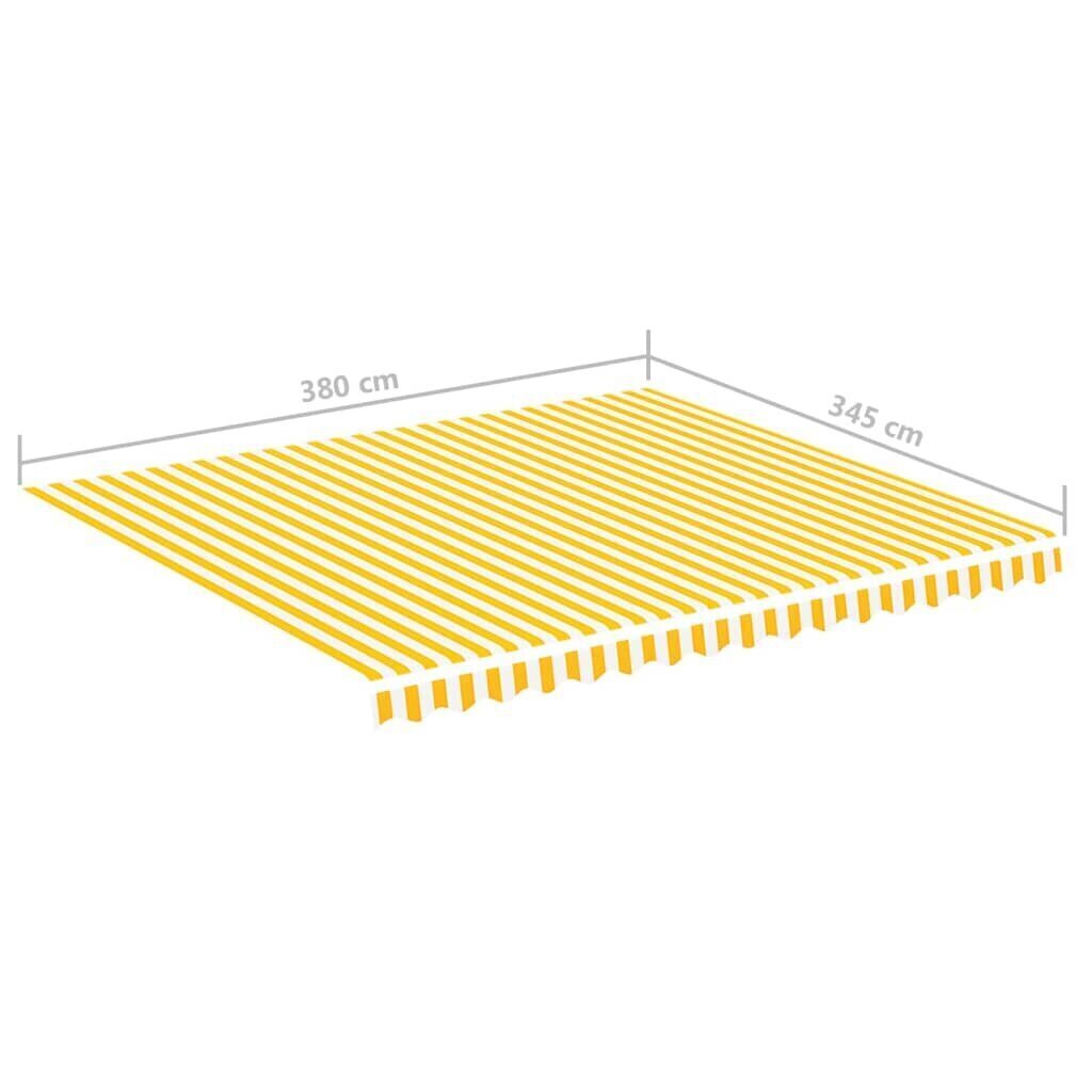 Audums nojumei, 4x3,5 m, dzeltens/balts cena un informācija | Saulessargi, markīzes un statīvi | 220.lv