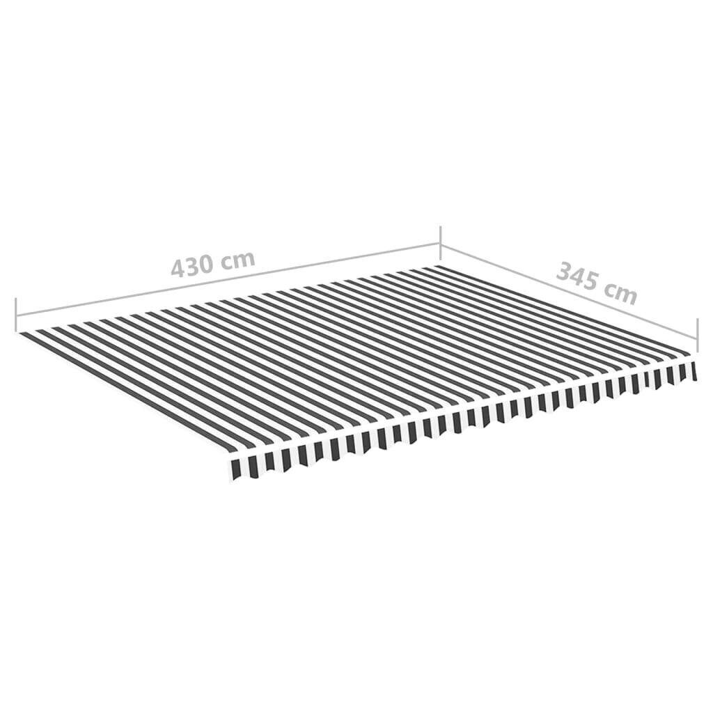 Audums nojumei, antracīts/balts, 4,5x3,5 m цена и информация | Saulessargi, markīzes un statīvi | 220.lv