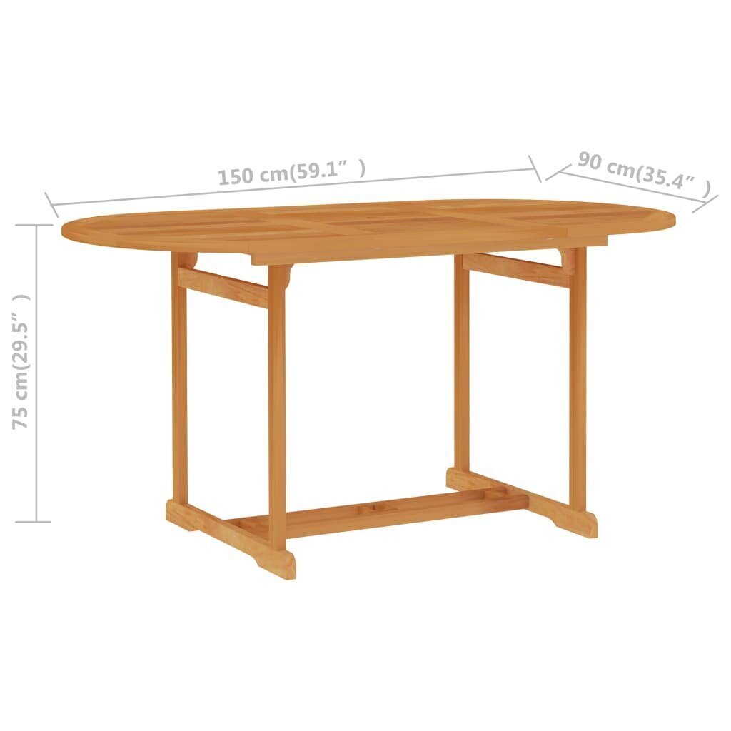 Dārza galds, 150x90x75 cm, brūns cena un informācija | Dārza galdi | 220.lv